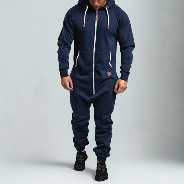Men’s casual hooded jumpsuit full-zip – men