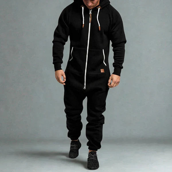 Men’s casual hooded jumpsuit full-zip – men