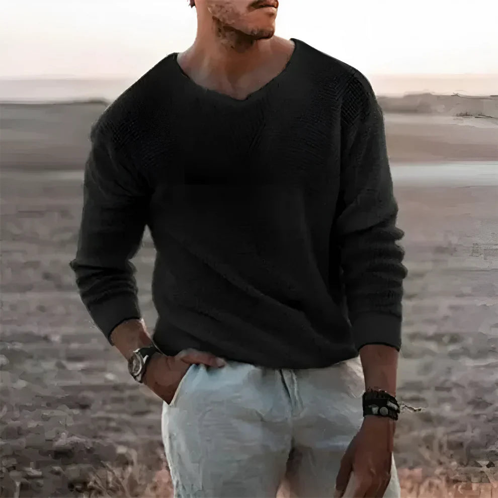 Men’s knit pullover long sleeve – men