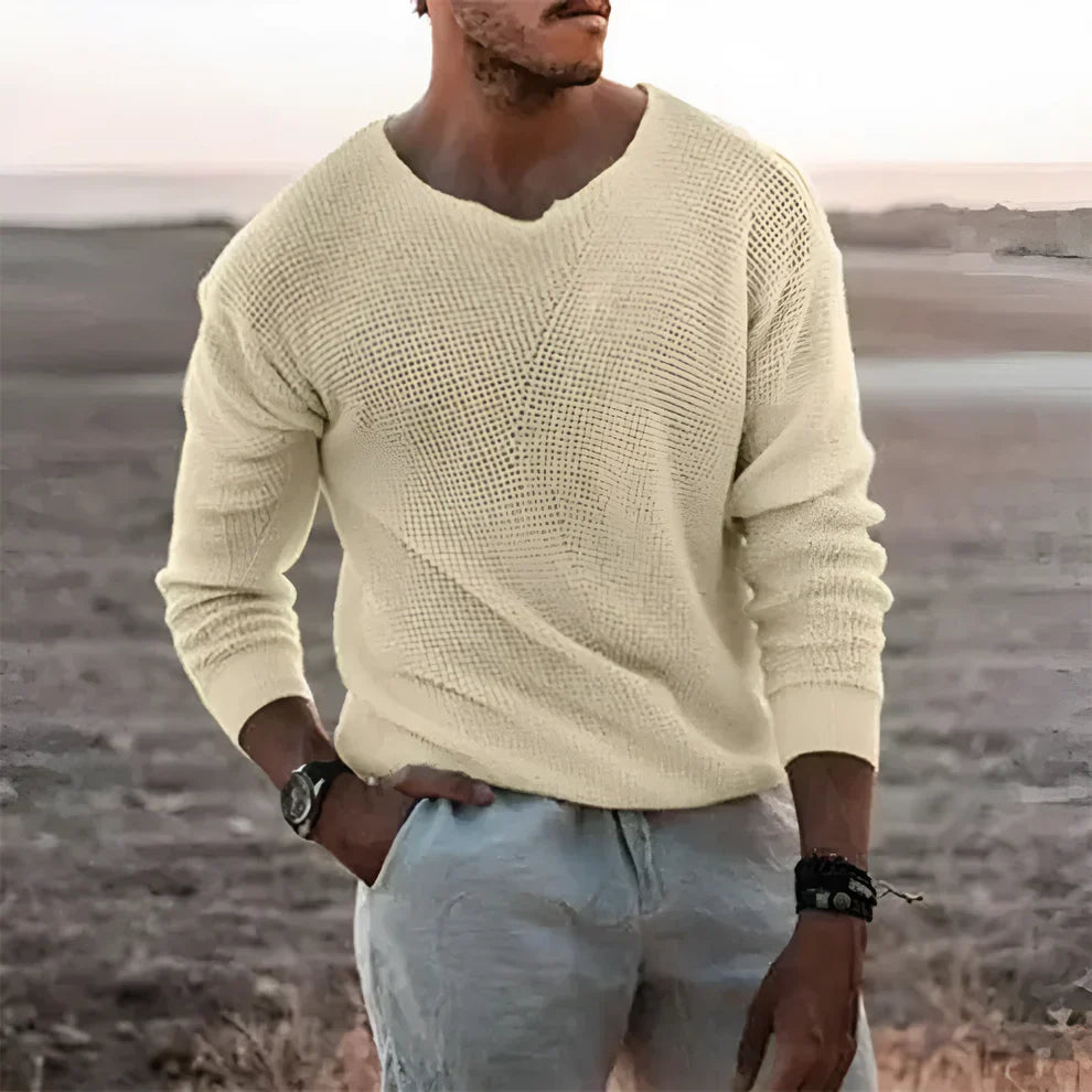 Men’s knit pullover long sleeve – men