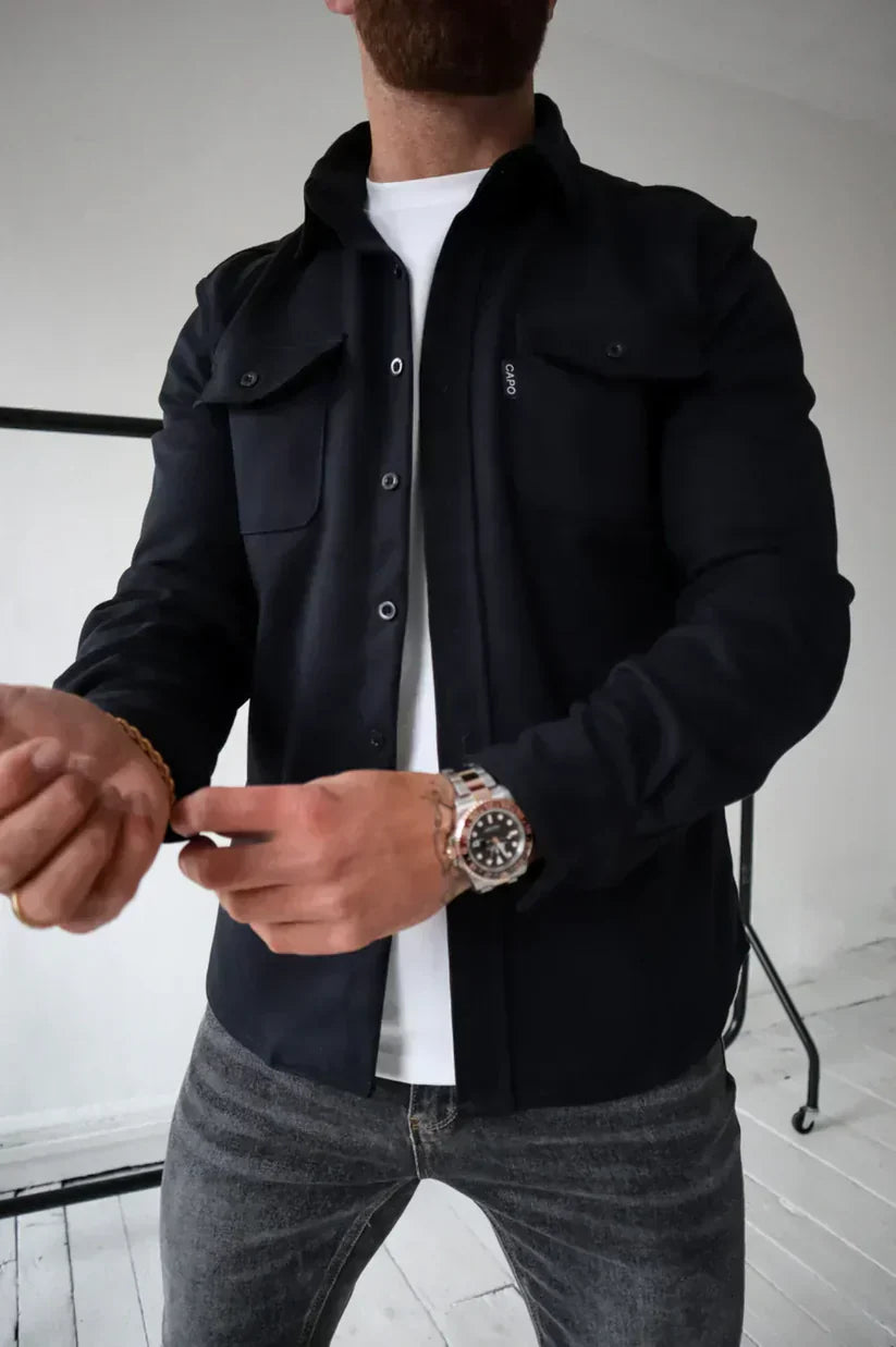 Martin – cotton overshirt with button placket