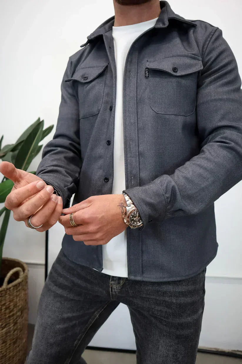 Martin – cotton overshirt with button placket