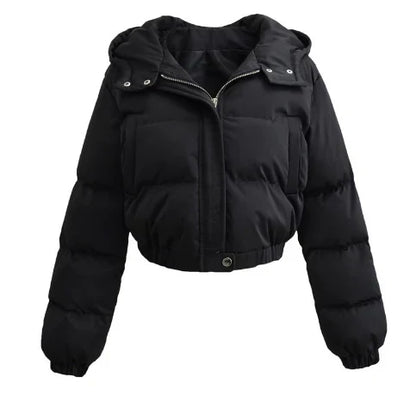 Stylish short down jacket with zipper – lightweight & warm
