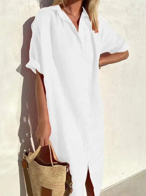 Ava – linen shirt dress