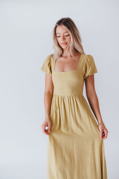 August Open Back Midi Dress in Sweet Pea - Bump Friendly