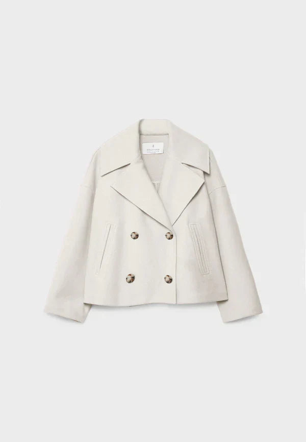 Short double-breasted coat for women – modern & structured look