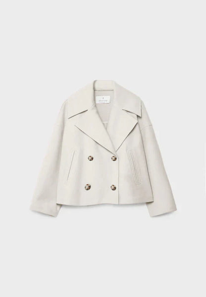 Short double-breasted coat for women – modern & structured look