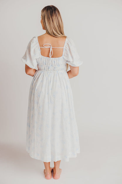 Edda Coastal Midi Dress in Light Blue - Bump Friendly & Inclusive Sizing (S-3XL)