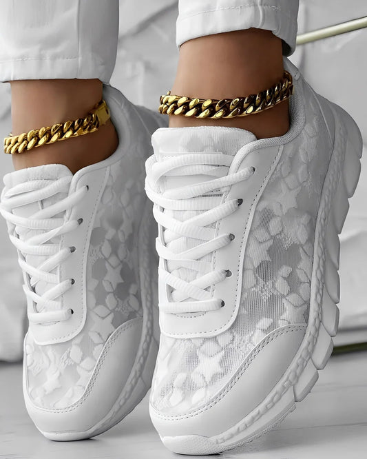 Elisabeth casual breathable floral sneakers – women