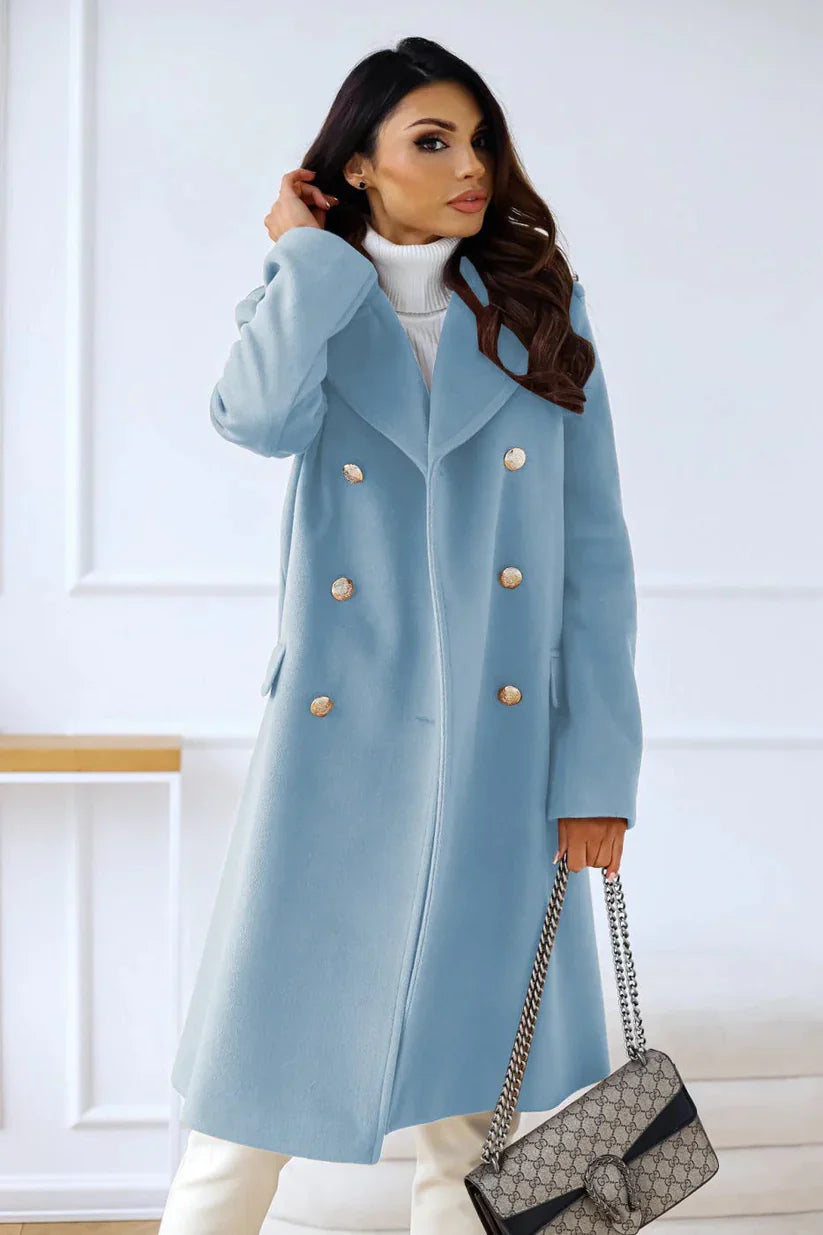 Clara – long wool coat with lapel collar and tailored cut