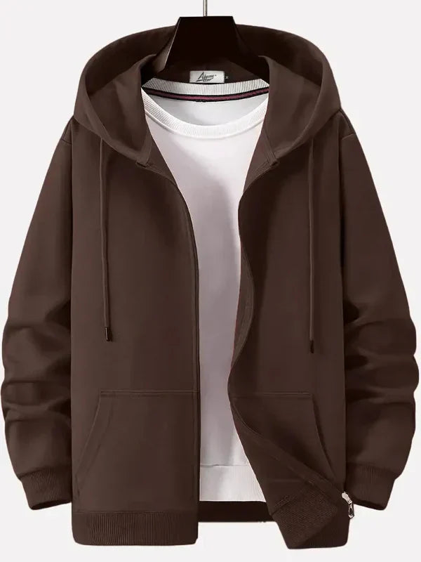 Jesper – full-zip hoodie with hood and front pockets