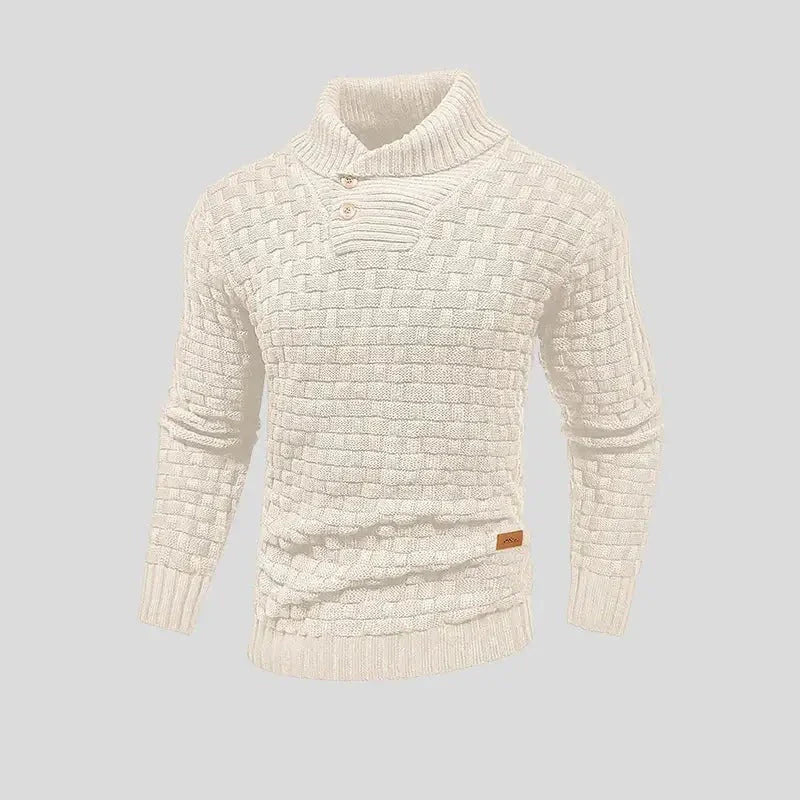Eldon – knitted sweater with button placket and classic cut