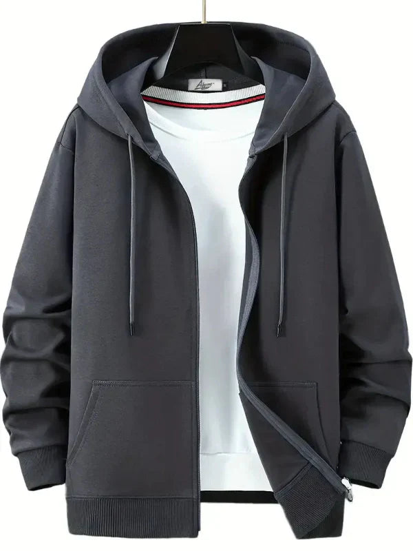 Jesper – full-zip hoodie with hood and front pockets