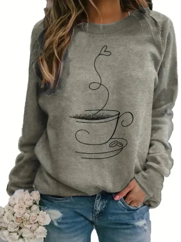 Maja – crewneck sweatshirt with coffee cup graphic print