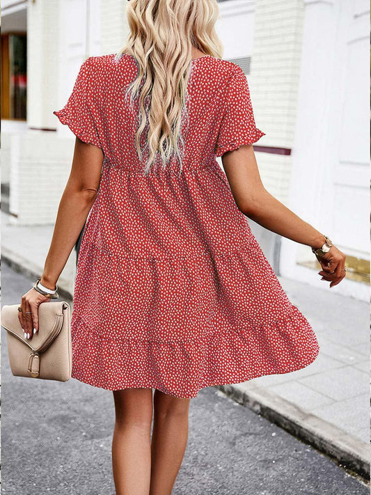 Women's Floral Print Round Neck Dress