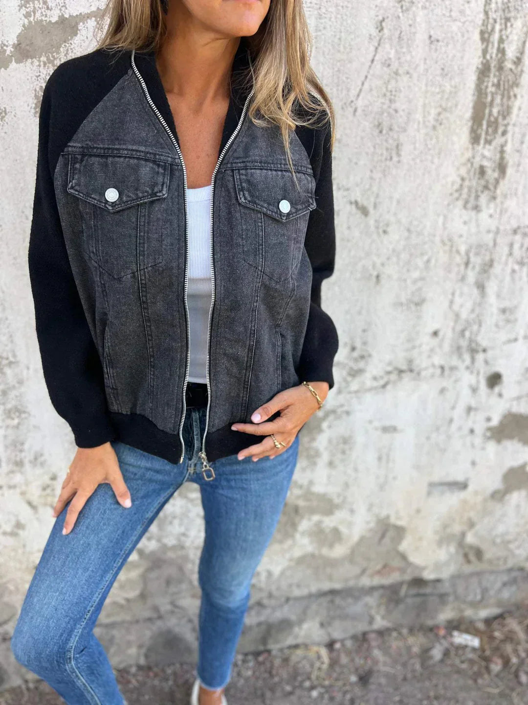 Brooklynn - modern jacket with denim