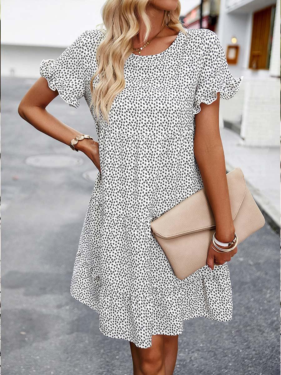 Women's Floral Print Round Neck Dress