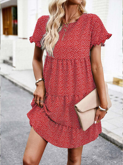 Women's Floral Print Round Neck Dress