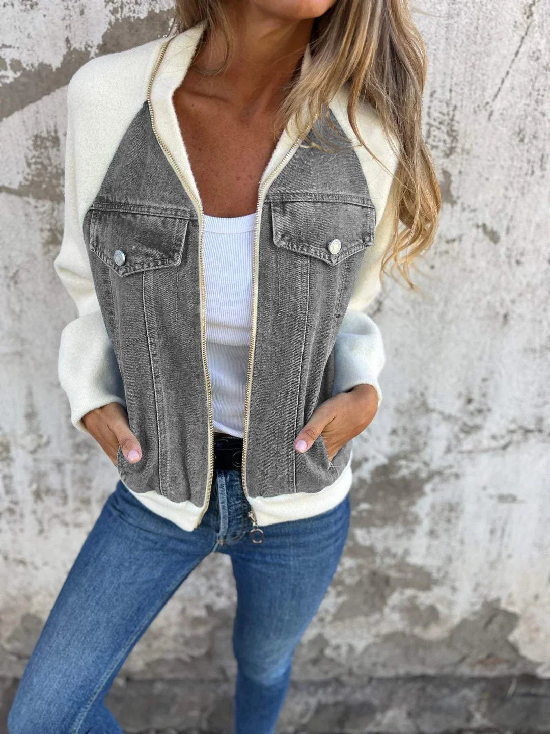 Brooklynn - modern jacket with denim