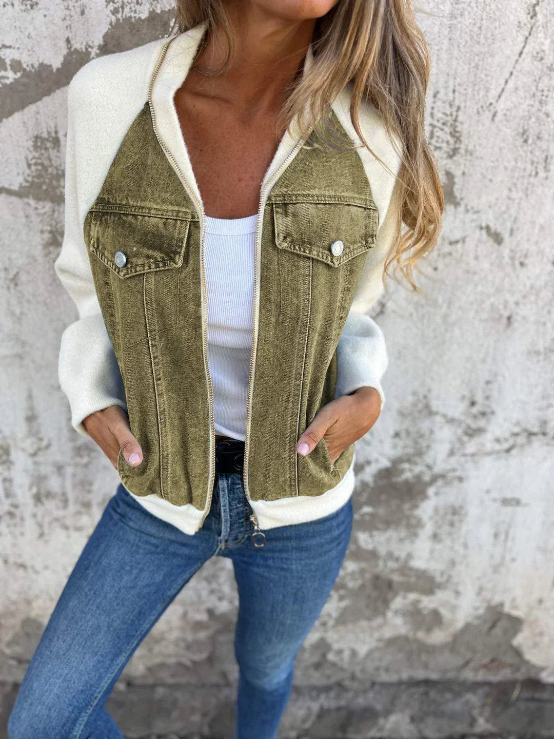 Brooklynn - modern jacket with denim