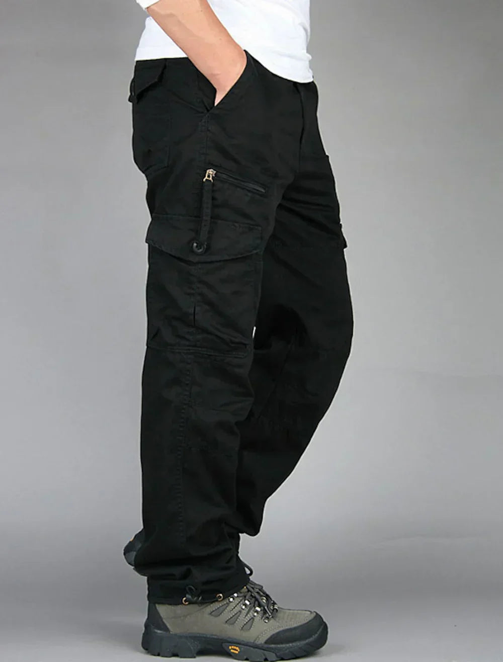 Men’s casual cargo pants with multiple pockets – men