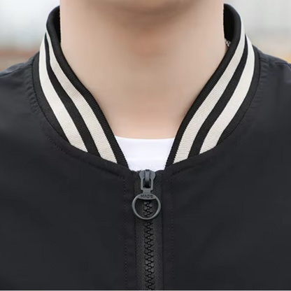 Leo Splicing Stripe Varsity Jacket