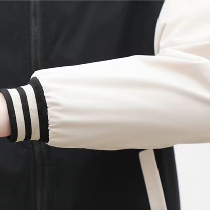 Leo Splicing Stripe Varsity Jacket