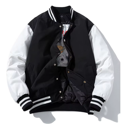 Liam Patchwork Detachable Hood Varsity Jacket