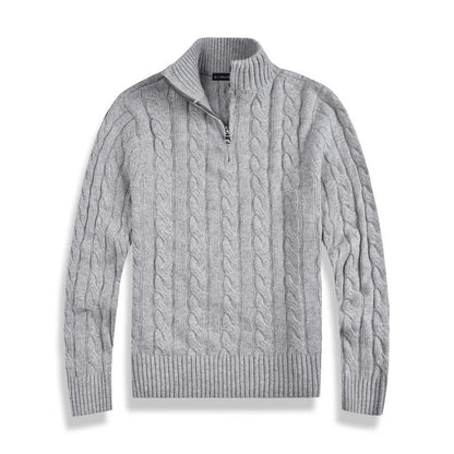 Men’s cable knit half-zip sweater – men
