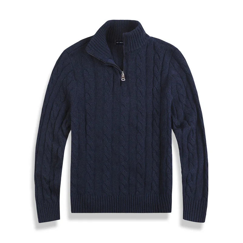Men’s cable knit half-zip sweater – men