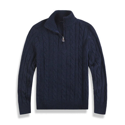 Men’s cable knit half-zip sweater – men