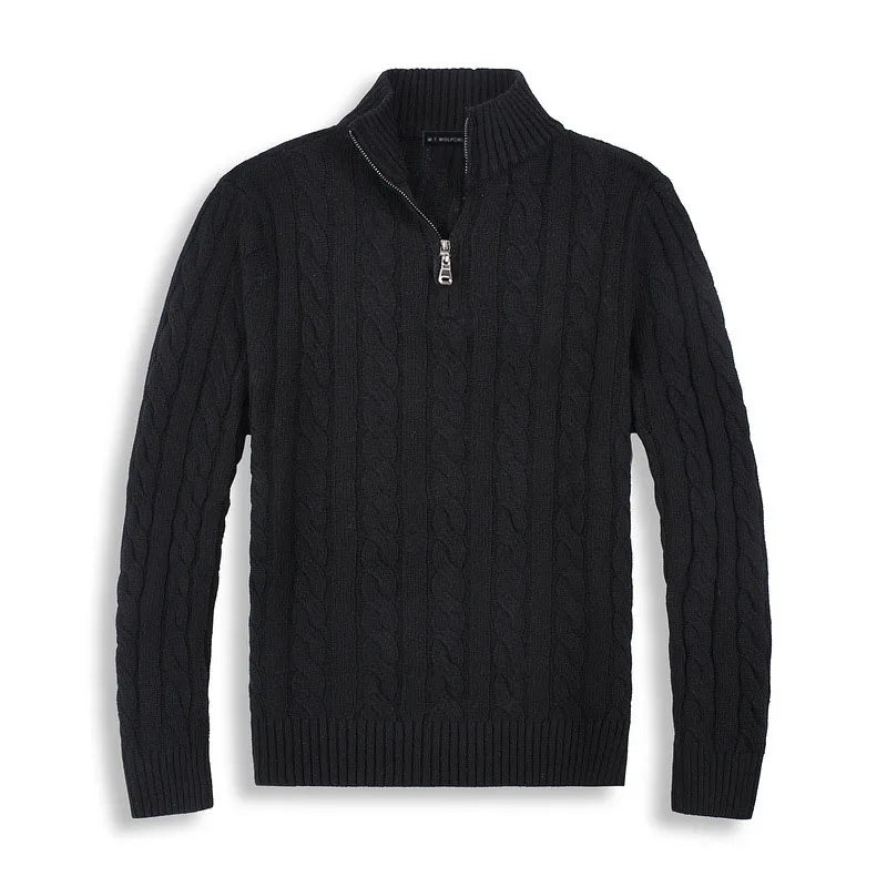 Men’s cable knit half-zip sweater – men