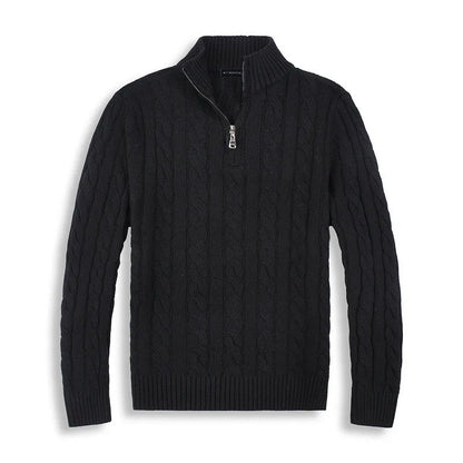 Men’s cable knit half-zip sweater – men