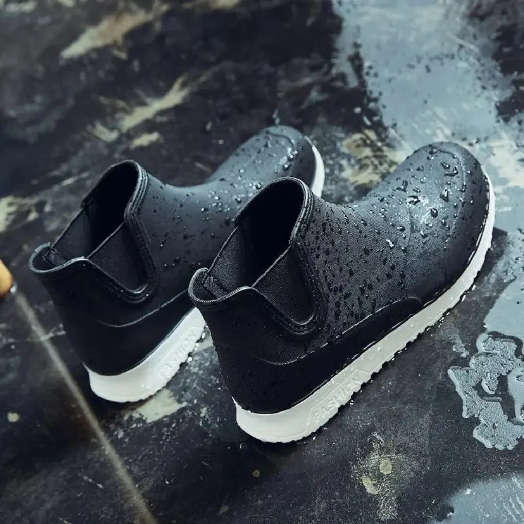 Men’s waterproof slip-on rain boots – men