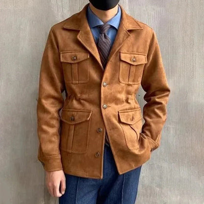Luxurious men's jacket in a robust outdoor style