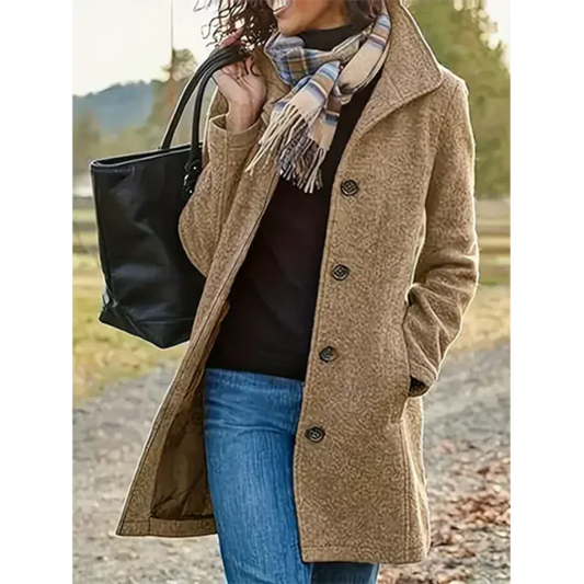 Long winter trench coat for women – elegant coat for cold days
