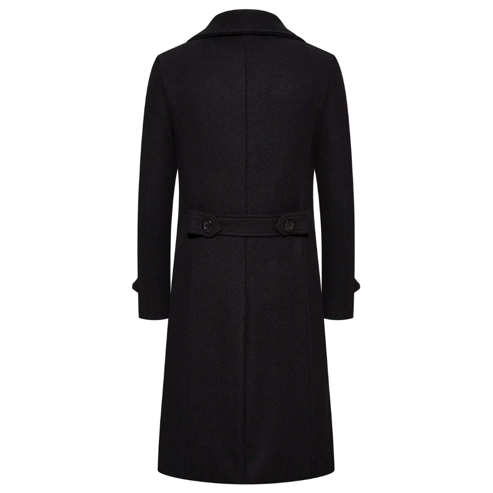 Max Double Row Button Woolen Men Trench Coat