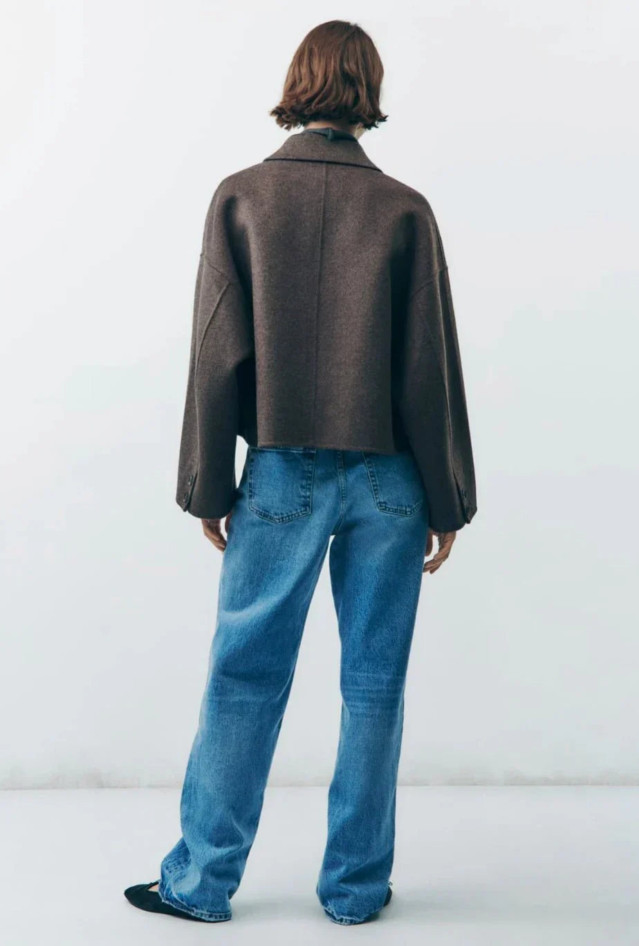 Women's oversized transitional jacket – elegant short coat for everyday use