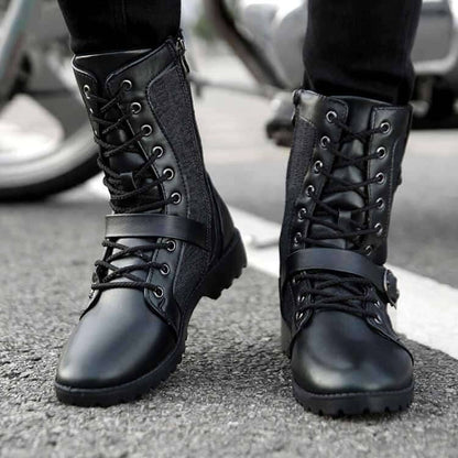 The Donovan Leather Motorcycle Boots