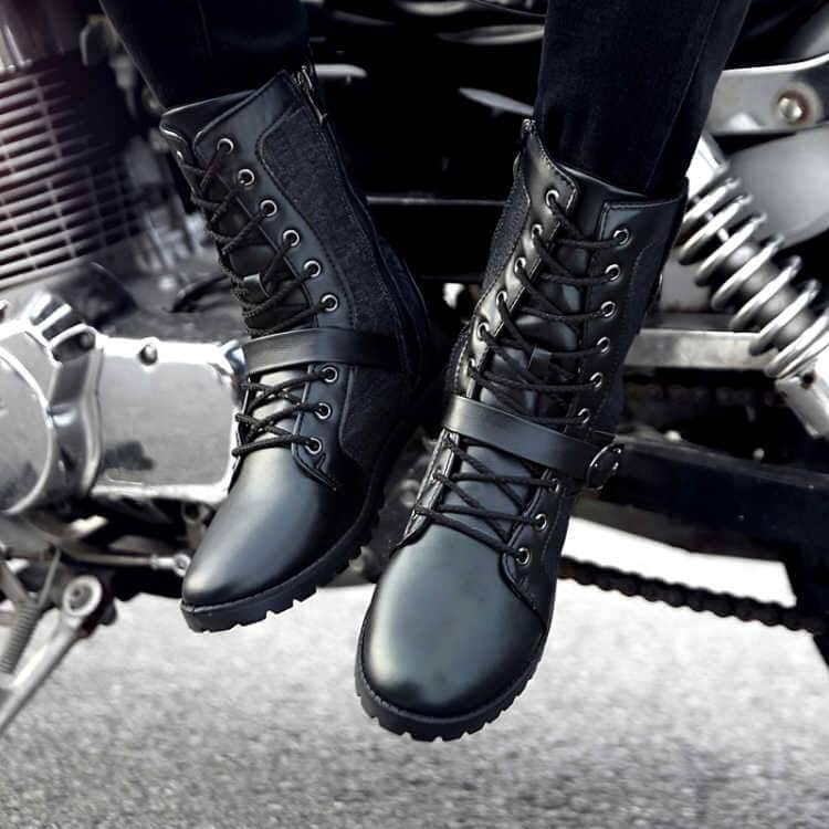 The Donovan Leather Motorcycle Boots