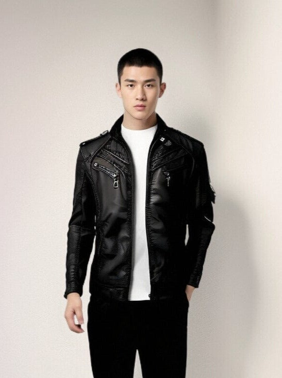 The Zephyr Faux Leather Biker Jacket