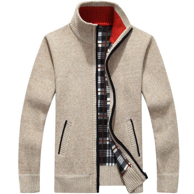 Iker men’s knit cardigan with fleece lining – men