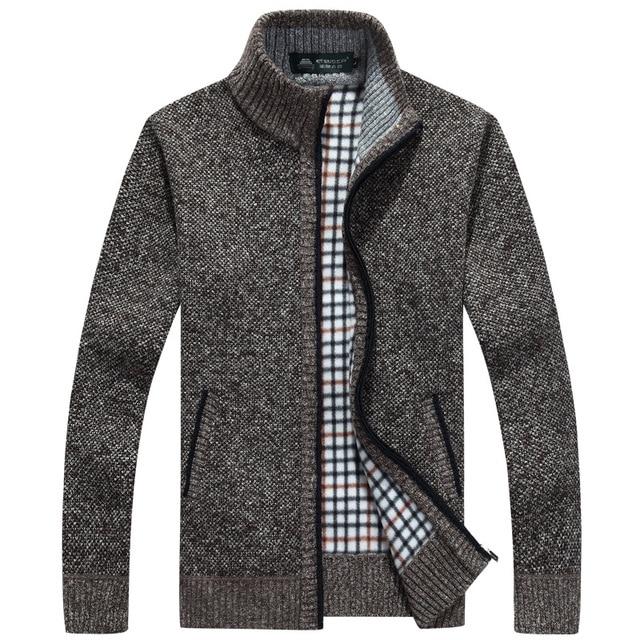 Iker men’s knit cardigan with fleece lining – men