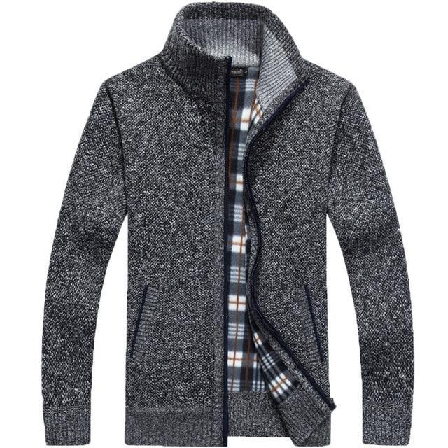 Iker men’s knit cardigan with fleece lining – men