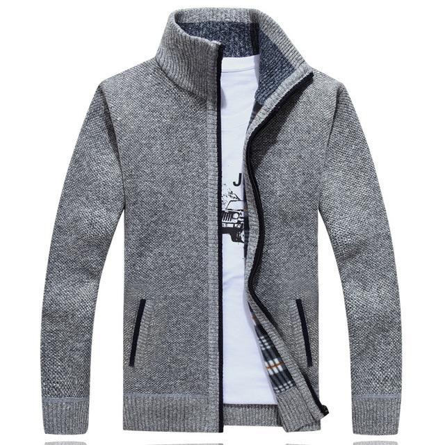 Iker men’s knit cardigan with fleece lining – men