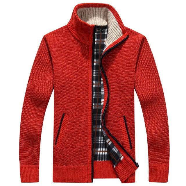 Iker men’s knit cardigan with fleece lining – men