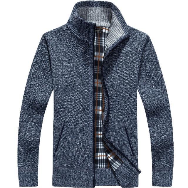 Iker men’s knit cardigan with fleece lining – men