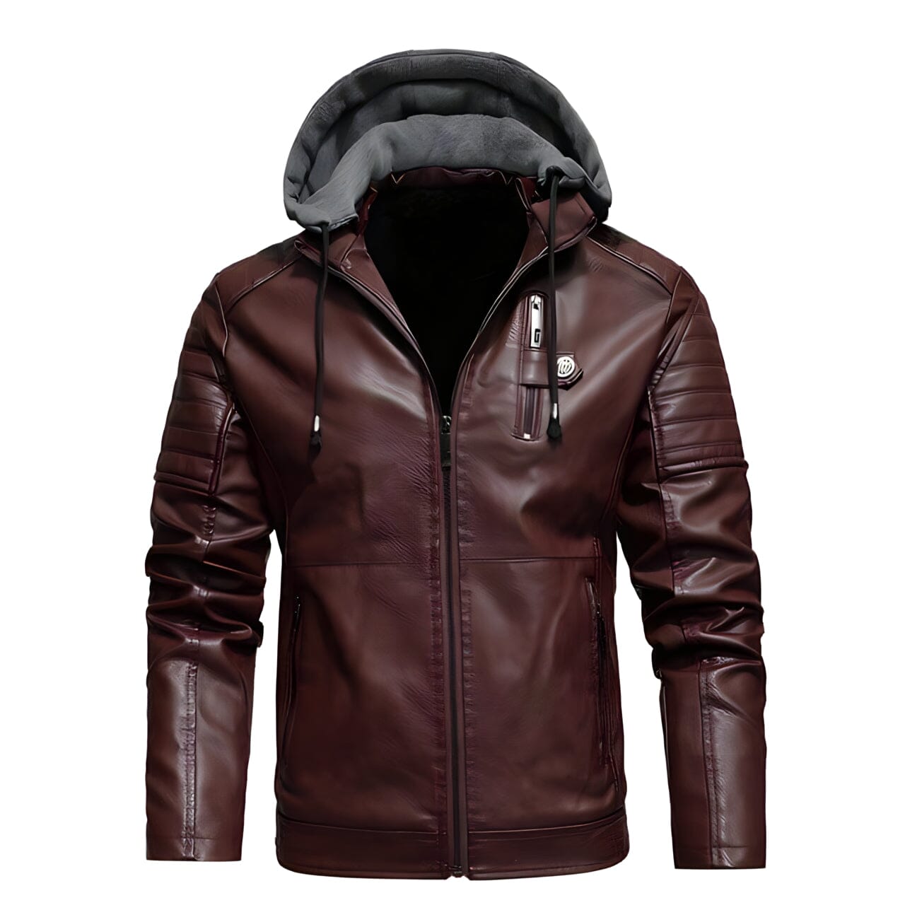 The Mountaineer Faux Leather Hooded Biker Jacket - Multiple Colors