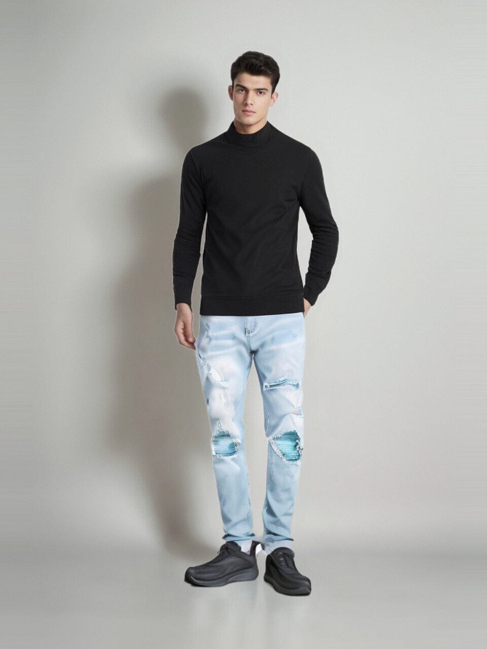 The Bayside Distressed Biker Jeans