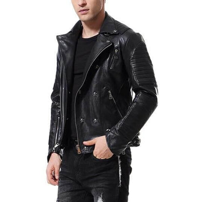 The Crossbone Faux Leather Biker Jacket